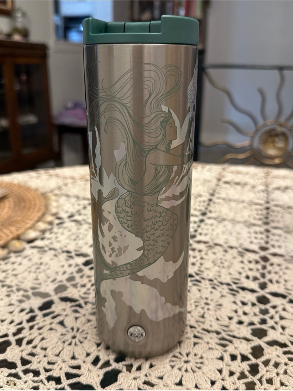 Starbucks Stainless Steel Mermaid Tumbler in Teal and Silver